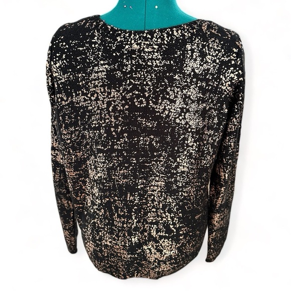 Sparkle & Fade Black Sweater with Gold Fleck M - Picture 6 of 9